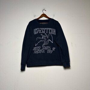 Led Zeppelin Graphic Sweater Men M Black Rock Indie Edgy Angle United States